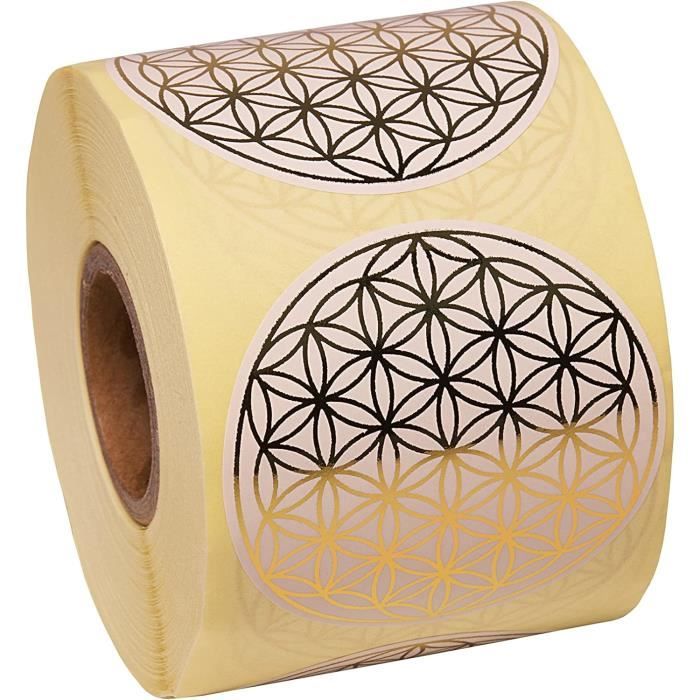 Prolac Fleur De Vie Stickers 500 Pièces En Rouleau Étiquettes