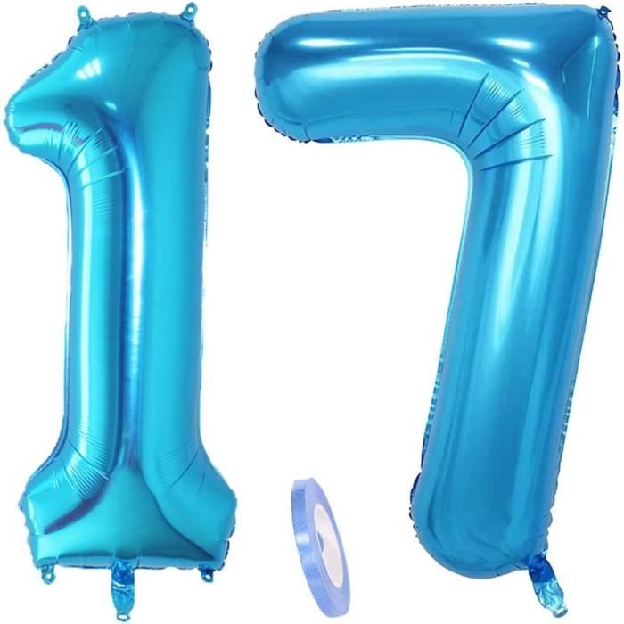 Ballon 13 Ans Anniversaire Bleu Garçon - Décoration Joyeux Anniversaire