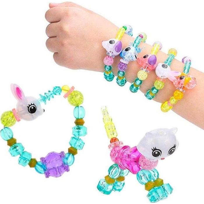 SHOP STORY Lot de 2 Bracelets Animal Magique Elastique et Creatif Envoi Aleatoire 11 Animaux Differents