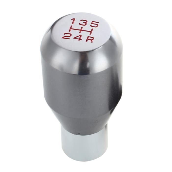 POMMEAU LEVIER DE VITESSE aluminium Couleur Argente 5 niveau de vitesse avec 3 adapteur universel POUR la plupart de voiture de differents modeles