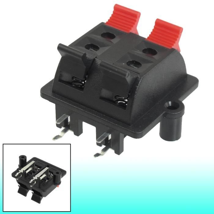 2 Borniers 4 Broches 1 Rangée Verticale - Connecteur Haut-parleur Uxcell