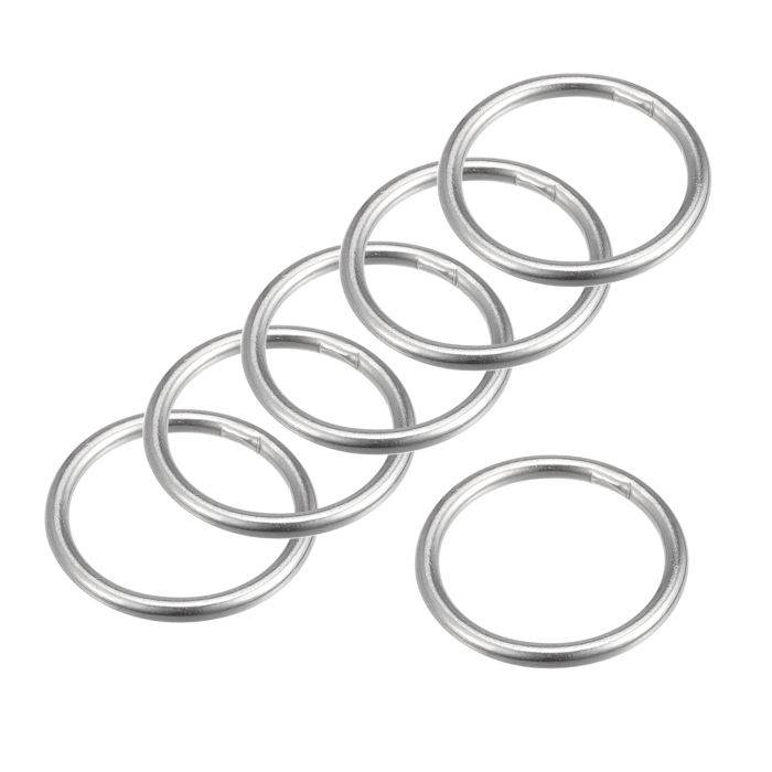 Anneau daccroche SOURCING MAP Anneau Soudé Inox Acier 316 Rond 25mm Diamètre intérieur 3mm Épais 6Pcs