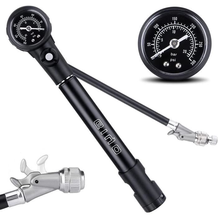 Pompe Haute Pression Vélo 300 PSI – Pour Fourche Et Amortisseur, Manomètre Intégré, Légère En Aluminium - 3