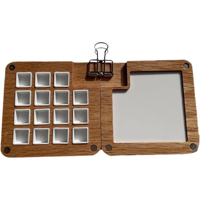 Palette D'aquarelle 24 Puits Avec Couvercle – Boîte De Rangement Peinture Pour Aquarelle, Acrylique, Gouache