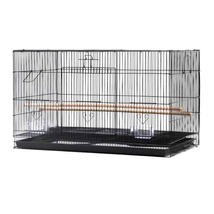 supfine cage à oiseaux, matériau robuste, grand espace, conçu pour la croissance du trésor de l'oiseau.  (noir)   -cage oiseau