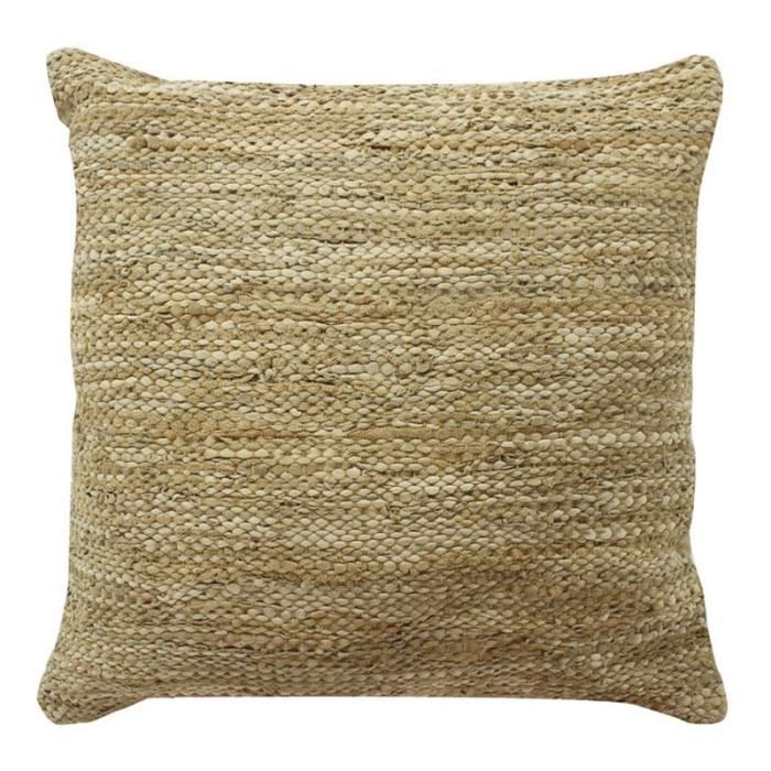 SKIN - Coussin en cuir tressé ocre 70x70