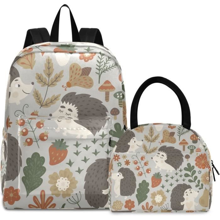 Ensemble Cadeau Naissance Bébé 5 Pièces – Haut Manches Longues, Pantalon, Bonnet, Bavoirs – Motif Hérisson – Coton Doux – Taille 0-3 Mois - 9