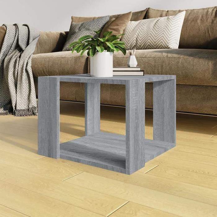 Table BasseTable Basse SalonTables Basses De SalonTable Basse Sonoma Gris 40X40X30 Cm Bois DIngénierie[H830]