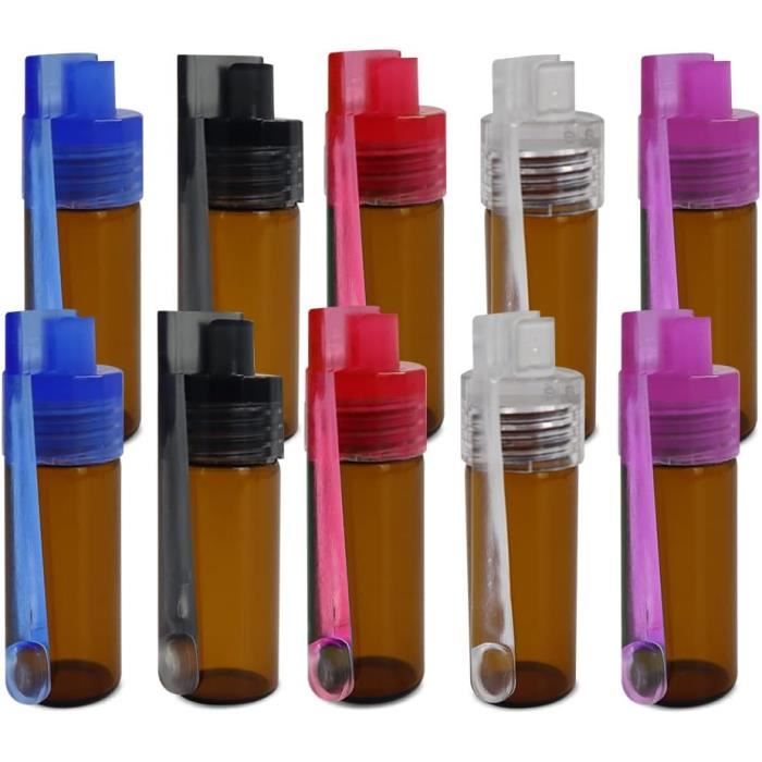 Lot De 4 Mini Bouteilles à Épices En Verre Avec Cuillère & Entonnoir – Voyage, Camping, Barbecue – Anti-fuite & Portable