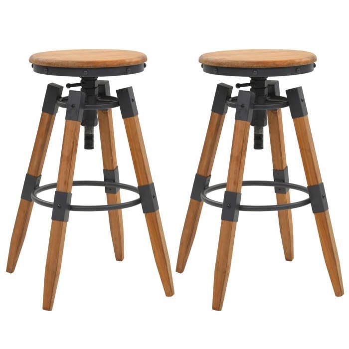 vidaXL Lot de 2 Tabourets de Bar Chaise de Pub Siège de Bistrot Meuble de Salle à Manger Cuisine Salon Maison Intérieur 245782