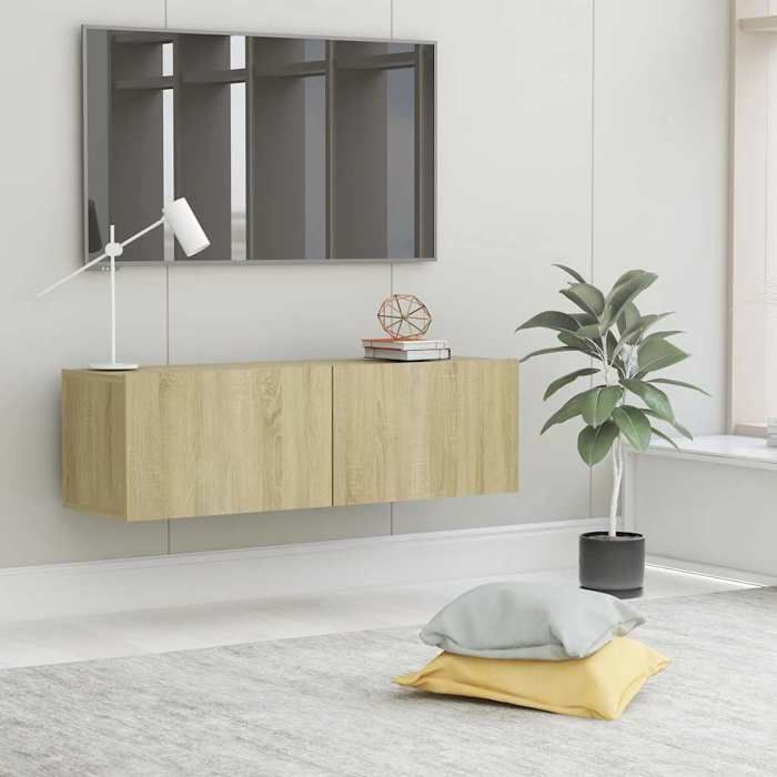 vidaXL Meuble TV Chêne sonoma 100x30x30 cm Aggloméré