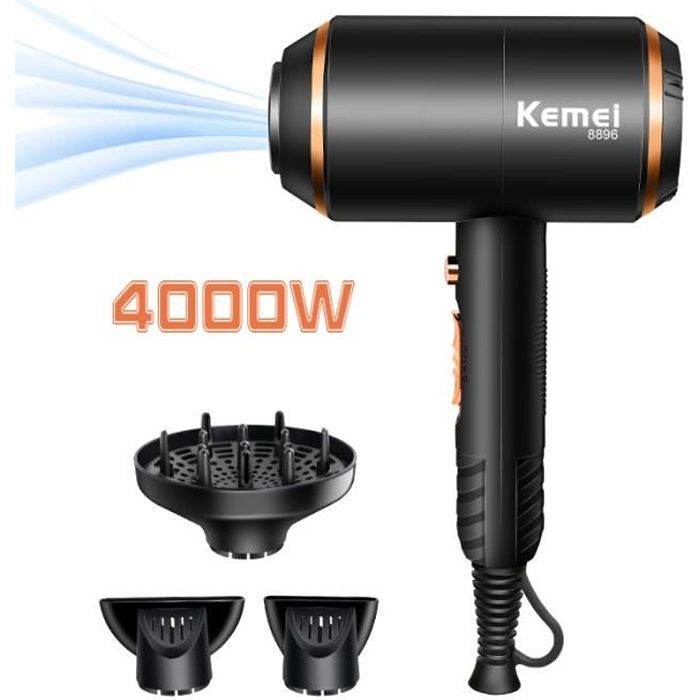 S?che-cheveux professionnel YOKULI - mod?le KM-8896 - 4000W - Air chaud/froid - Ioniseur d'air