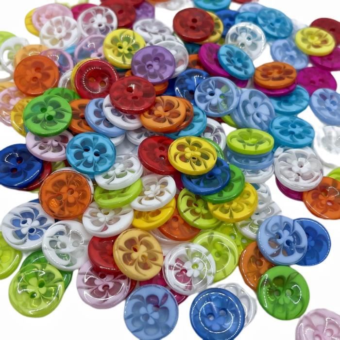 Lot De 72 Boutons Imprimés Pour Enfants - En Plastique - Parfait Pour Couture, Déco, Loisirs Créatifs