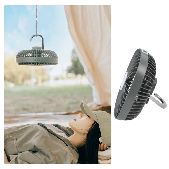 Mini Ventilateur Clip-on Simpeak – 3 Vitesses + Lampe LED 3 Modes – Noir, Sur Batterie