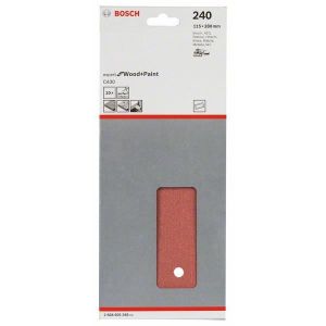 Bosch Pack 25 Feuilles Abrasives Perforées Grain 40 - 93 X 230 Mm Pour Ponceuse Vibrante - Idéal Préparation Peinture