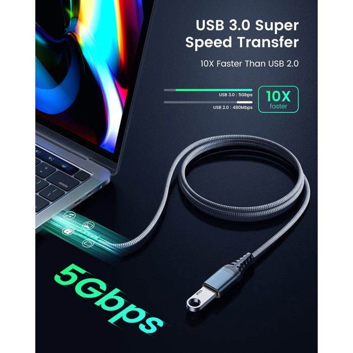 Câble de rallonge USB 3.0-KAL-Rallonge USB 3.0 mâle vers femelle 5Gbps ...