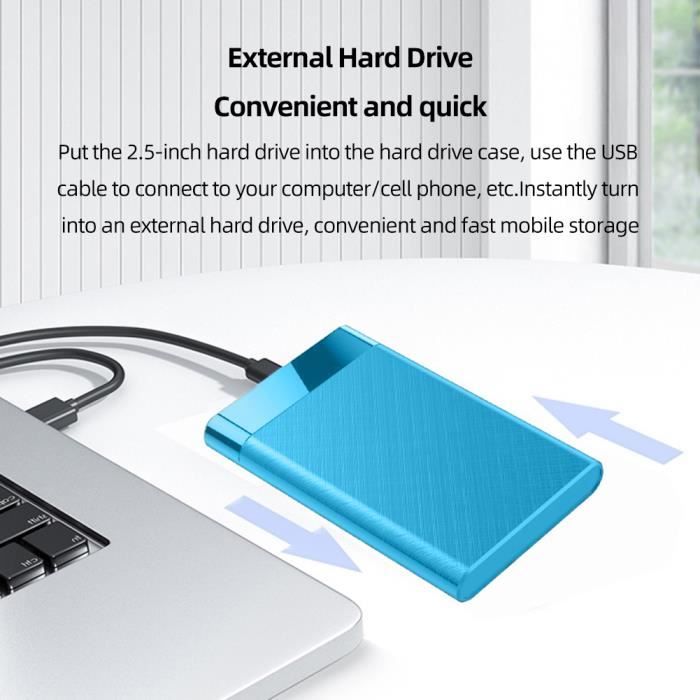 Disque dur externe,--Boîtier Transparent pour disque dur SATA SSD, USB 3.1,  type c, 2.5 pouces, Support externe pour ordinateur port - Cdiscount  Informatique