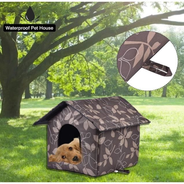 Niche D'extérieur Robuste Pour Chat Avec Porte Et Tapis * - * Abri Pour Chat, Abri D'hiver Pliable, Montage Facile, Protection