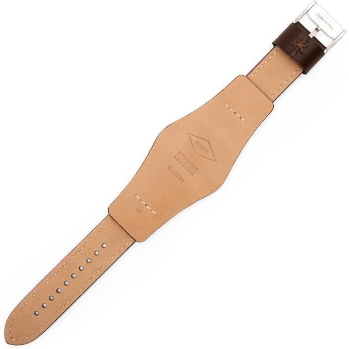 Bracelet en cuir marron 22 mm pour montre