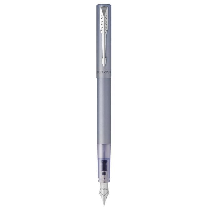 PARKER VECTOR XL stylo plume, laque bleu argent métallisée sur laiton, plume  moyenne, cartouche d'encre bleue, blister - Cdiscount Beaux-Arts et Loisirs  créatifs