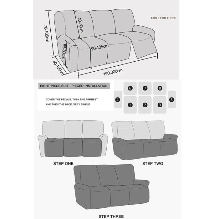 Velours Housse Canapé Relax 1/2/3 Places, Housse de Fauteuil Inclinable Extensible 4/6/8 Pièces, Housse Canap Relax avec Poche Latérale Antidérapant, Lavable ( Color : #6 , Size : 1 person (4 pieces Velours Housse Canapé Relax 1/2/3 Places, Housse de Fauteuil Inclinable Extensible 4/6/8 Pièces, Housse Canap Relax avec Poche Latérale Antidérapant, Lavable ( Color : #6 , Size : 1 person (4 pieces