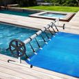 YUENFONG Enrouleur mobile pour piscine - 3 m à 5,70 m - avec bandes de fixation et roues - bâches solaires et couvertures-2