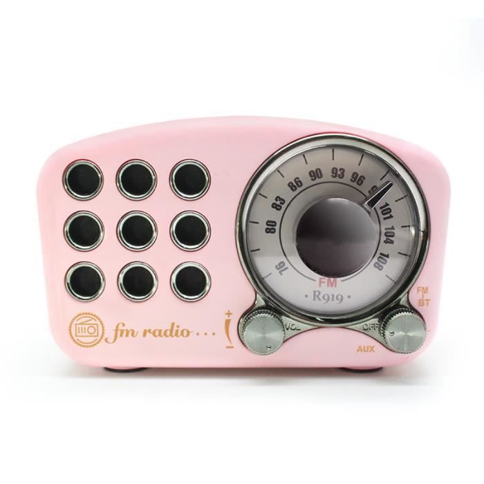 Mini Haut-Parleur Bluetooth Design Rétro et Radio-FM R919-A/C