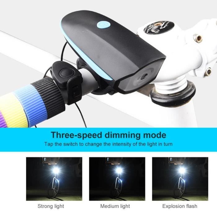 2 pcs éclairage Feux avant de guidon et arrière de selle pour Vélo, LED Lumières de bicyclette