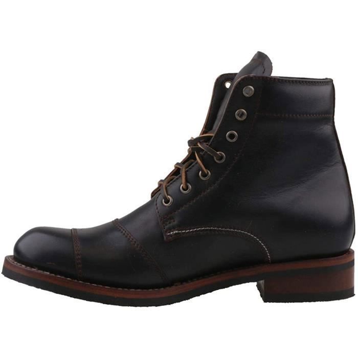 Bottes Hommes Sendra 10604 Brun Fonc Vintage Cuir Talon Carr