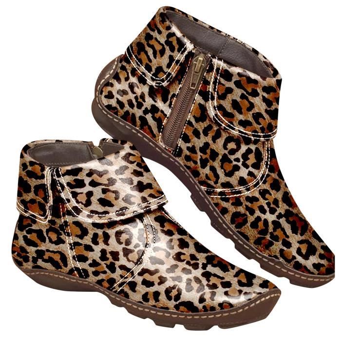 Bottines leopard plates top