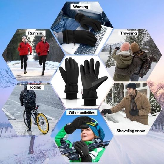 Gants de ski adultes noir Acheter - Gants d'hiver