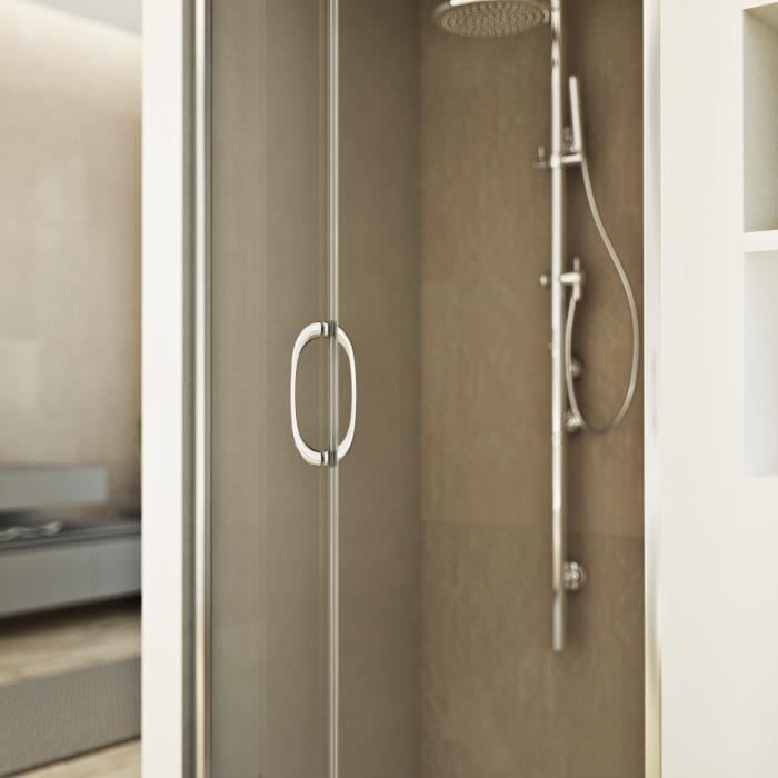 Cabine parois de douche angulaire coulissante 90x160 cm H 200 en PVC
