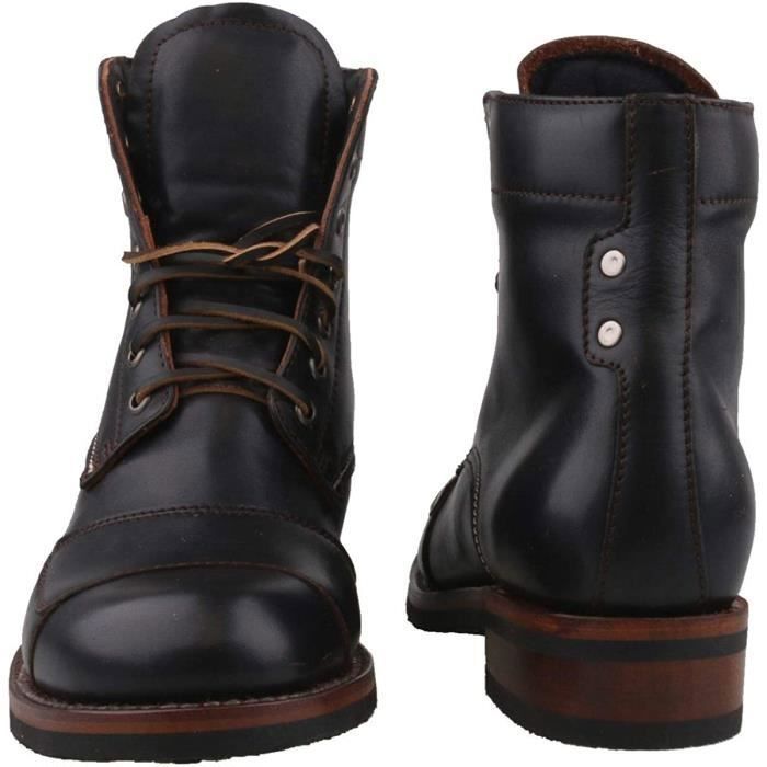 Bottes Hommes Sendra 10604 Brun Fonc Vintage Cuir Talon Carr