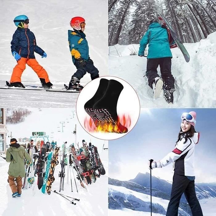 Chaussettes techniques ski et snowboard unisexes, taille 43-46, gris et bleu