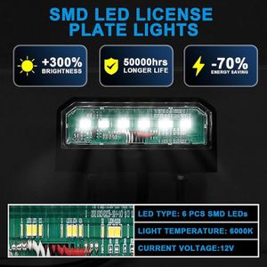 Paire 5 LED Blanc Plaque Immatriculation & Rouge Arrière Marqueur Phares Rouge/Blanc 12V/24V Camion Châssis Remorque Caravane Bus - Auto