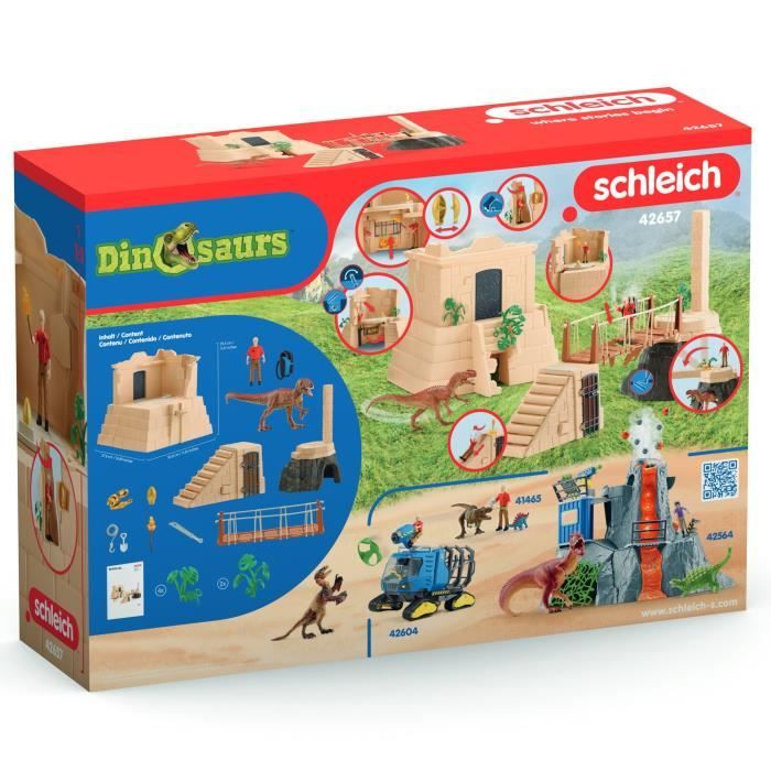 Schleich 72203 Attaque Du Trio De Dino - Coffret 3 Dinosaures Avec Giganotosaure, Baryonyx Et Ankylosaure, Dès 5 Ans