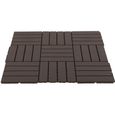 Outsunny Caillebotis - Dalles terrasse - Lot de 9 - emboîtables, Petits Carreaux Composite Plastique Imitation Bois Chocolat-0