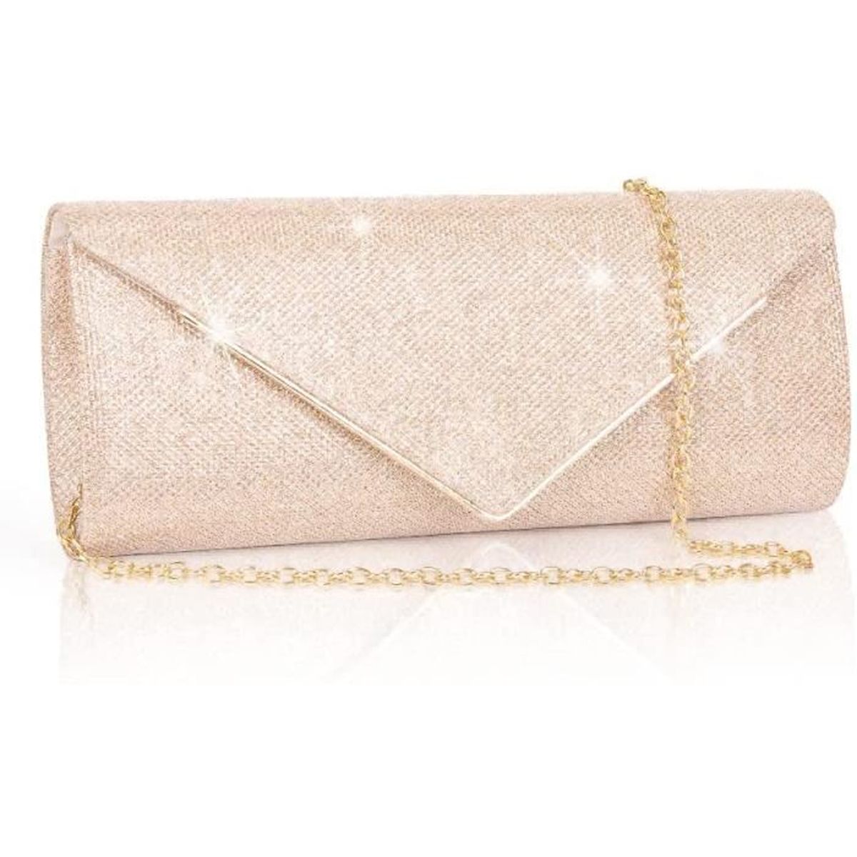 Hidouyal Sac Soirée Pochette Sac à Main Bandouliere Mariage Perle 17x4x12cm 