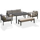 DCB GARDEN Ensemble repas de jardin CAYENNE 7 places en aluminium - GRIS ANTHRACITE