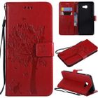 FRANCIS-R Etui pour 6.0" Samsung Galaxy J4 Plus Téléphone de Protection, Galaxy J4+ Coque Flip Housse avec Support Rouge