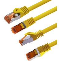Câble réseau Cat.7 10 pièces jaunes Ethernet Gigabit 10000 Mbit s Patch S FTP PIMF Shield LSZH Raw Rj45 Plug Cat 6a - 10 x 1,5 Me