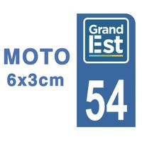 Autocollants Stickers plaque immatriculation scooter moto département 54 Meurthe-et-Moselle Logo Région Grand Est