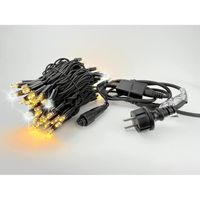 LEDZEIT-Profi Serie- Guirlande Lumineuse LED de Base avec Cable d'alimentation, 10m, 100 LED Blanc Chaud, Clignotant, 230 V, 