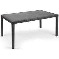 Table d'extérieur Imola - DMORA - Table rectangulaire fixe - Polypropylène - Noir - 138x78h72 cm - Anthracite