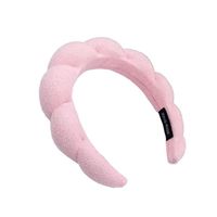 Women Spa Headband Sponge & Terry Towel Cloth Fabric Hair Band for Face Washing, Makeup Removal, Shower, Skincare,Pink