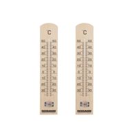 Thermomètre - FACKELMANN - Lot de 2 en bois - Intérieur et extérieur