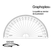 Rapporteur 1/2 cercle grades Ø 16 cm - Graphoplex {couleur}
