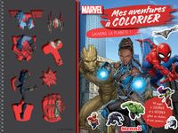 Marvel  Mes aventures à colorier  Livre de coloriage, stickers et pochoirs  Dès 4 ans