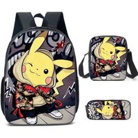 Pokemon Pikachu Lot de 3 sacs à dos pour garçons,enfant