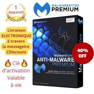 ANTIVIRUS À TELECHARGER Malwarebytes Premium - Clé de Licence Authentique 